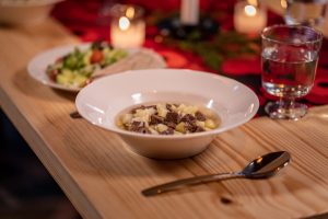 Delicious reindeer soup gives you energy for the day!